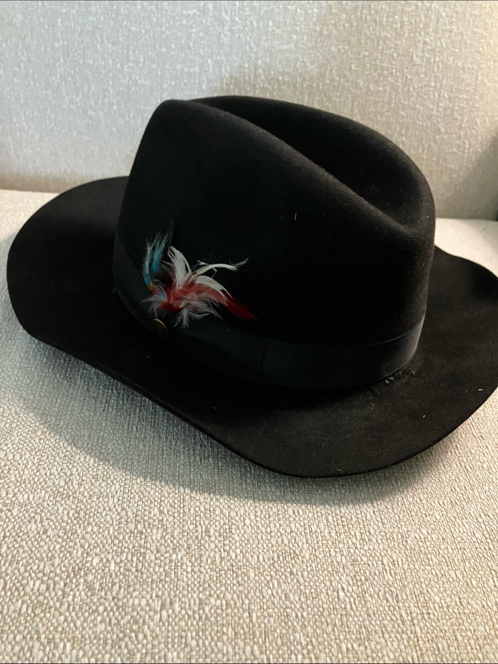Men's Black Felt Fedora Hat Made In Italy